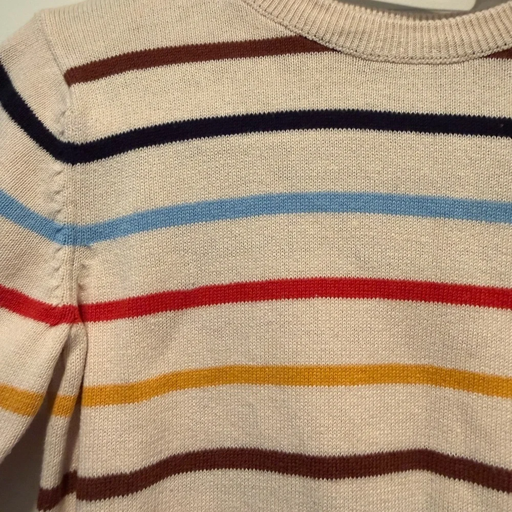 The Children's Place Cream Sweater with Brown Stripe